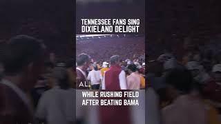 Tennessee fans rush on singing Dixieland Delight following the No 11 Vols’ win over No 7 Alabama [upl. by Stolzer]