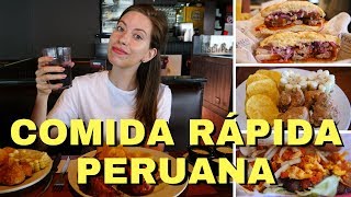 Comida Rápida Peruana en Lima Perú  La Sanguchería Pollería Pardos y Bembos Hamburguesas [upl. by Aiker]