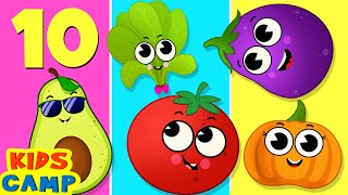 Vegetable Song  Numbers For Kids  Ten Little Vegetables  Nursery Rhymes By KidsCamp [upl. by Eugenio]