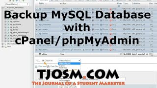 How to Backup MySQL database with cPanelphpMyAdmin [upl. by Yellah]