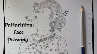 step by step Pattachitra Face Drawing  ପଟ୍ଟଚିତ୍ର [upl. by Affer]