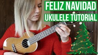 Feliz Navidad  EASY UKULELE TUTORIAL [upl. by Dleifyar]