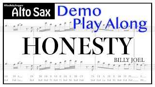 Honesty🎷Billy Joel Demo and Play Along Alto Saxophone for Beginners [upl. by Botsford]