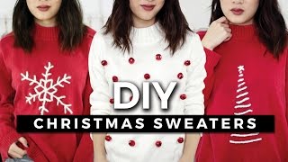 DIY Ugly Christmas Sweaters Easy amp Minimal  GIVEAWAY [upl. by Nevlin818]