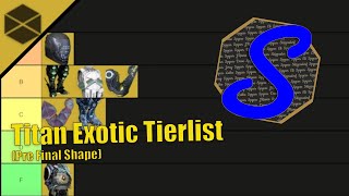 Titan Exotic Tier List Pre Final Shape [upl. by Ynaffit]