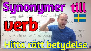 Verb och synonymer vilket ord har samma betydelse SFI [upl. by Cayser]