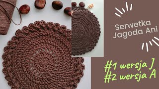 🐿️ Serwetka Jagoda Ani🐿️ ze sznurka na szydełku 2 wersje wykończenia coastet crochet full tutorial [upl. by Pennie]