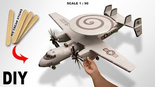 This is crazy making a miniature E2 Hawkeye aircraft from wooden sticks you have to try it [upl. by Katti]