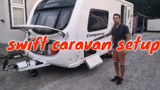 Swift Conqueror 480 Caravan set up guide [upl. by Nywloc]