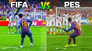 LIONEL MESSI Free Kicks • FIFA vs PES 20062024 [upl. by Yrrep]