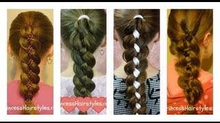 How To Four 4 Strand Braid Tutorial [upl. by Neerahs]