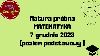 15 Matura próbna matematyka 2023 grudzień Trzywyrazowy ciąg 1 − 2𝑎 12 48 jest geometryczny [upl. by Chamberlain]