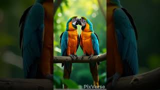 a pair of colourfull parrot sit on the branch of tree [upl. by Nava273]