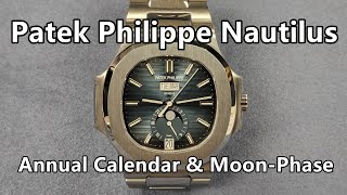 Patek Philippe Nautilus Annual Calendar with Moonphase 5726 [upl. by Atirabrab]