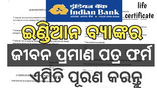 How to fill indian bank life certificate form for pensioners family pensioners  odiatechgyan [upl. by Neelehtak125]