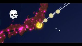 Nuking Tokyo with 1000 nukes in Roblox Rise of Nations [upl. by Fillander89]