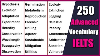 250 Commonly Used Advanced Vocabulary for IELTS [upl. by Ennaid]