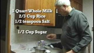 Mother Mays Rice Pudding Recipe Demonstrated by Rick May [upl. by Idzik]