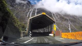 Drivers view Milford Sound to Hommer Tunnel New Zealand [upl. by Miltie860]