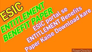 how to download ESIC entitlement benefit paper lllesic [upl. by Fenwick310]