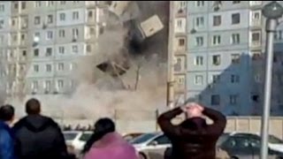 Apartment block collapses after gas explosion in Russia [upl. by Jit]