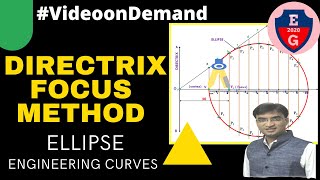 Directrix Focus Method Ellipse Engineering Curves Video on demand Engineering Drawing [upl. by Lowndes]