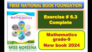 Class 9 Math Exercise 63 NBF Ex 63 Class 9 federal board FBISE Math National Book foundation [upl. by Crista]