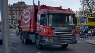 Thorntons Recycling Scania P270 on OConnell Street Dublin [upl. by Goetz472]