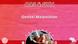 L19 part 3 Genital malposition Prolapse RVF Gynecology [upl. by Annaek]