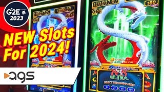 NEW AGS Slot Machines for 2024 from the Global Gaming Expo G2E 2023 at the Venetian in Las Vegas [upl. by Goff]