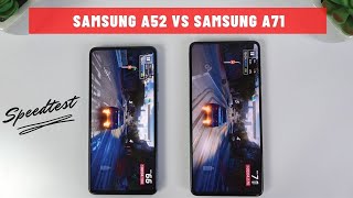 Samsung Galaxy A52 vs Samsung Galaxy A71  Video test Display SpeedTest Camera Comparison [upl. by Attenyw240]