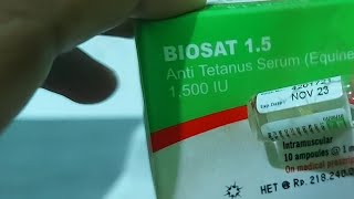 Anti Tetanus Serum 1500 IU BIOSAT 15 kemasan Ampul [upl. by Ardet]