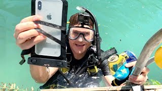 I Found an iPhone XS MAX Underwater in DEEP River Weeds  Still Turns On [upl. by Anikahs]