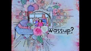 Mix Media Scrapbooking layout 7Dots Studio [upl. by Cut]