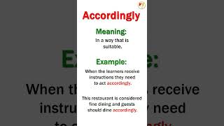 Accordingly Linking words [upl. by Ellga]