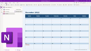 Insert an Editable Calendar into a OneNote Page\Section [upl. by Macri]