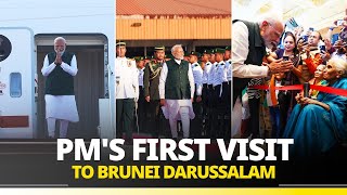 PM Modi begins landmark visit to Brunei Darussalam [upl. by Wolram]