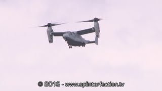 US Marine Corps Bell Boeing MV22 Osprey tiltrotor flight display at Farnborough Airshow 2012 1080 [upl. by Shaner516]