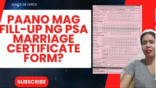 Paano mag fill up ng Marriage CERTIFICATE application form sa PSA [upl. by Koren]