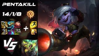 BOTTOM Tristana vs Zeri PENTAKILL  NA Grandmaster Patch 1422 [upl. by Ayanahs731]