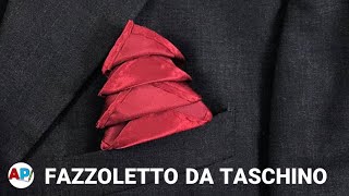 Come piegare un fazzoletto da taschino  Piega a forma di Albero di Natale [upl. by Loriner]