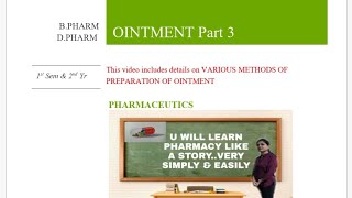 OINTMENT METHODS OF PREPARATION [upl. by Arraeic]