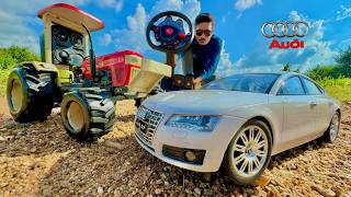 RC Swaraj 855 Tractor Vs RC Audi A7 Car  Chatpat toy TV [upl. by Noillid]