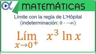 Límite aplicando la regla de L´Hôpital ejemplo 9  Matemáticas Superiores  Vitual [upl. by Eerehc894]