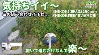 【草刈り機】このセットはヤバい楽しかも安全｜Hikoki（日立工機）電動18Vamp白い皿 [upl. by Swee472]