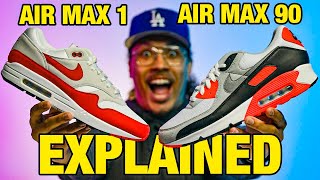 Nike Air Max 1 vs Air Max 90 EXPLAINED [upl. by Skeie]