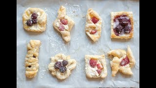 Danish Pastry Shapes  How many ways to shape cream cheese puff pastry danishes [upl. by Coward]