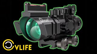 Quick Look CVLIFE WolfProwl 4x32 Tactical Rifle Scope Red amp Green amp Blue Illuminated Reticle Scope [upl. by Borrell]