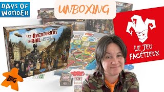 Les Aventuriers du Rail Legacy Légendes de lOuest unboxing avec Nicolas Le Jeu Facétieux [upl. by Whiffen]