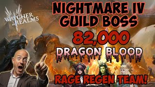 Watcher of Realms Guild Boss IV Rage Regen Strategy Version 3 80000 Dragon Blood [upl. by Iduj]